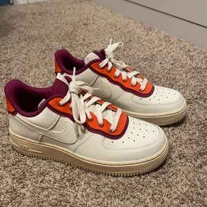 Custom white purple and orange AF1s womens new